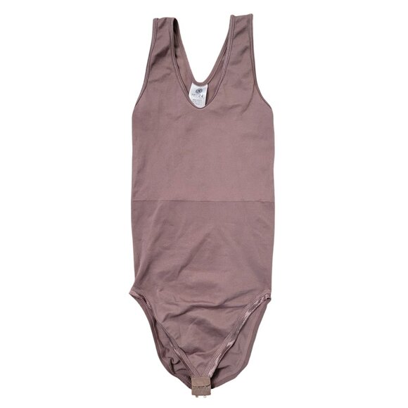 Tissini Colombia Bodysuit Shapewear L Brown V Neck Stretch Sleeveless - Picture 1 of 7